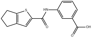 3-{4H,5H,6H-cyclopenta[b]thiophene-2-amido}benzoic acid Struktur