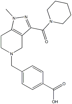 4-{[1-methyl-3-(piperidin-1-ylcarbonyl)-1,4,6,7-tetrahydro-5H-pyrazolo[4,3-c]pyridin-5-yl]methyl}benzoic acid Struktur