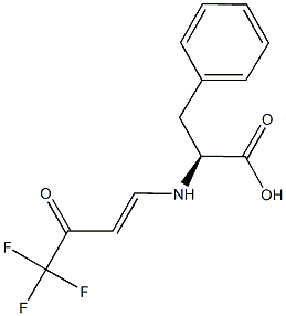 (2S)-3-phenyl-2-{[4,4,4-trifluoro-3-oxobut-1-enyl]amino}propanoic acid Struktur