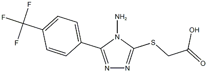 2-({4-amino-5-[4-(trifluoromethyl)phenyl]-4H-1,2,4-triazol-3-yl}sulfanyl)acetic acid Struktur