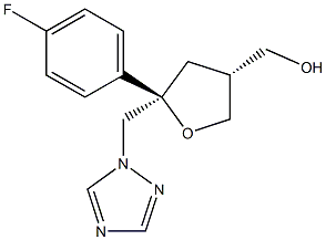 D-threo-Pentitol, 2,5-anhydro-1,3,4-trideoxy-2-C-(4-fluorophenyl)-4-(hydroxymethyl)-1-(1H-1,2,4-triazol-1-yl)- Struktur