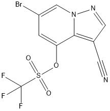 Methanesulfonic acid, 1,1,1-trifluoro-, 6-bromo-3-cyanopyrazolo[1,5-a]pyridin-4-yl ester Struktur