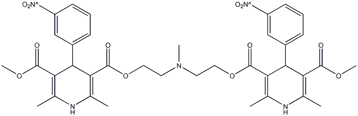 5,5'-dimethyl O'3,O3-((methylazanediyl)bis(ethane-2,1-diyl)) bis(2,6-dimethyl-4-(3-nitrophenyl)-1,4-dihydropyridine-3,5-dicarboxylate) Struktur