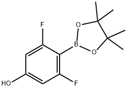 3,5-Difluoro-4-(4,4,5,5-tetramethyl-[1,3,2]dioxaborolan-2-yl)-phenol Struktur