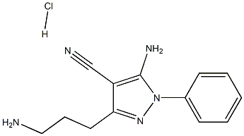 5-AMINO-3-(3-AMINOPROPYL)-1-PHENYL-1H-PYRAZOLE-4-CARBONITRILE HYDROCHLORIDE Struktur