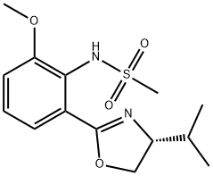 (R)-N-(2-(4-isopropyl-4,5-dihydrooxazol-2-yl)-6-methoxyphenyl)methanesulfonamide Struktur