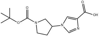 1-(1-tert-Butoxycarbonyl-pyrrolidin-3-yl)-1H-imidazole-4-carboxylic acid Struktur