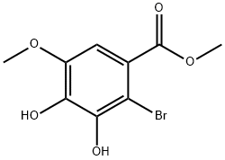 2-bromo-3,4-dihydroxy-5-methoxybenzoic acid methyl ester Struktur