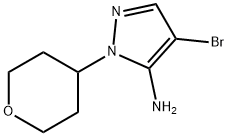 1H-Pyrazol-5-amine, 4-bromo-1-(tetrahydro-2H-pyran-4-yl)- Struktur