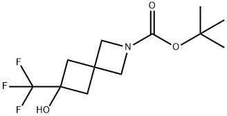 tert-butyl 6-hydroxy-6-(trifluoromethyl)-2-azaspiro[3.3]heptane-2-carboxylate Struktur