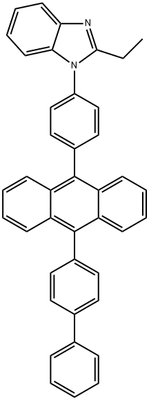 1H-Benzimidazole, 1-[4-(10-[1,1'-biphenyl]-4-yl-9-anthracenyl)phenyl]-2-ethyl- Struktur