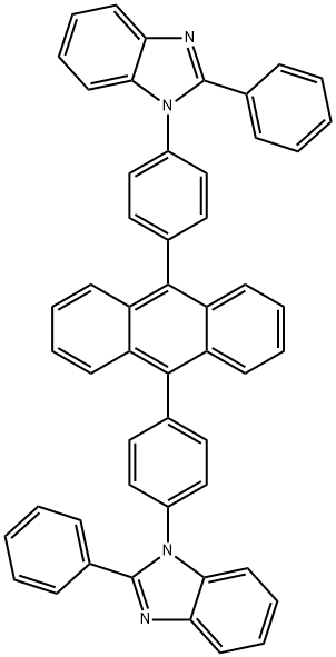 2-phenyl-1-(4-(10-(4-(2-phenyl-3a,7a-dihydro-1H-benzo[d]imidazol-1-yl)phenyl)anthracen-9-yl)phenyl)-1H-benzo[d]imidazole Struktur