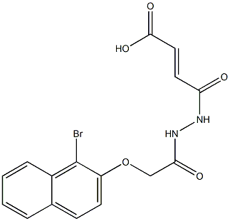 (E)-4-(2-{2-[(1-bromo-2-naphthyl)oxy]acetyl}hydrazino)-4-oxo-2-butenoic acid Struktur