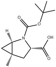 (1R,3S,5R)-2-(tert-butoxycarbonyl)-5-methyl-2-azabicyclo[3.1.0]hexane-3-carboxylic acid Struktur