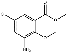 3-Amino-5-chloro-2-methoxy-benzoic acid methyl ester Struktur