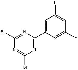 2,4-Dibromo-6-(3,5-difluorophenyl)-1,3,5-triazine Struktur