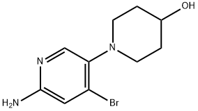 2-Amino-4-bromo-5-(4-hydroxypiperidin-1-yl)pyridine Struktur