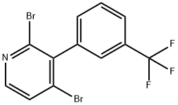 2,4-Dibromo-3-(3-trifluoromethylphenyl)pyridine Struktur