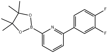 2-(3,4-difluorophenyl)-6-(4,4,5,5-tetramethyl-1,3,2-dioxaborolan-2-yl)pyridine Struktur