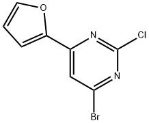 2-Chloro-4-bromo-6-(2-furyl)pyrimidine Struktur