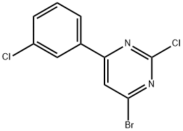 2-Chloro-4-bromo-6-(3-chlorophenyl)pyrimidine Struktur