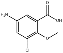 5-Amino-3-chloro-2-methoxy-benzoic acid Struktur