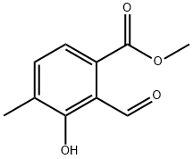 Benzoic acid, 2-formyl-3-hydroxy-4-methyl-, methyl ester Struktur