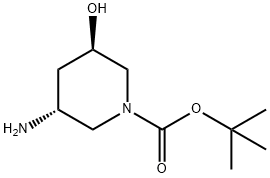 (3R,5R)-3-Amino-5-hydroxy-piperidine-1-carboxylic acid tert-butyl ester Struktur