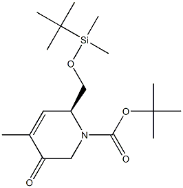 tert-butyl (S)-6-(((tert-butyldimethylsilyl)oxy)methyl)-4-methyl-3-oxo-3,6-dihydropyridine-1(2H)-carboxylate Struktur