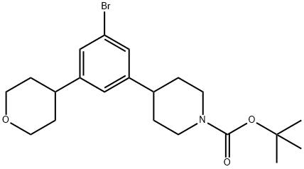 3-(4-Tetrahydropyranyl)-5-(N-Boc-piperidin-4-yl)bromobenzene Struktur