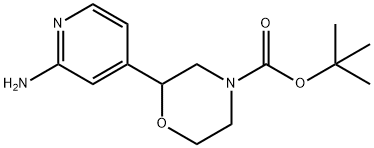 tert-butyl 2-(2-aminopyridin-4-yl)morpholine-4-carboxylate Struktur