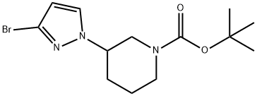 TERT-BUTYL 3-(3-BROMO-1H-PYRAZOL-1-YL)PIPERIDINE-1-CARBOXYLATE Struktur