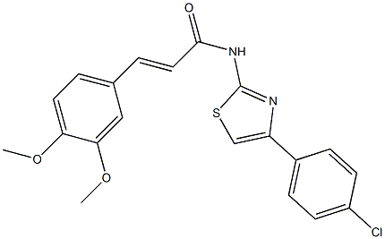 N-[4-(4-chlorophenyl)-1,3-thiazol-2-yl]-3-(3,4-dimethoxyphenyl)acrylamide Struktur