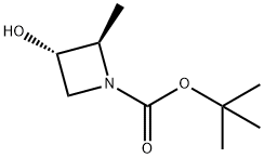 tert-butyl (2R,3S)-3-hydroxy-2-methylazetidine-1-carboxylate Struktur