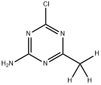 2-Amino-4-chloro-6-(methyl-d3)-1,3,5-triazine Struktur