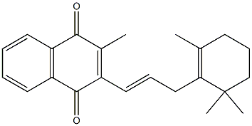 2-methyl-3-[3-(2,6,6-trimethyl-1-cyclohexen-1-yl)-1-propenyl]naphthoquinone Struktur