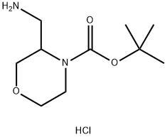 tert-Butyl 3-(aminomethyl)morpholine-4-carboxylate hydrochloride Struktur