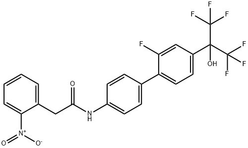 N-[2'-Fluoro-4'-[2,2,2-trifluoro-1-hydroxy-1-(trifluoromethyl)ethyl][1,1'biphenyl]-4-yl]-2-nitrobenzeneacetamide Struktur