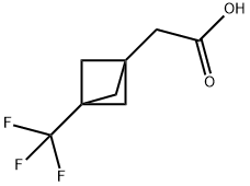 2-[3-(trifluoromethyl)bicyclo[1.1.1]pentan-1-yl]acetic acid Struktur