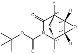 exo-tert-butyl 7-oxo-3-oxa-6-azatricyclo[3.2.1.02,4]octane-6-carboxylate Struktur