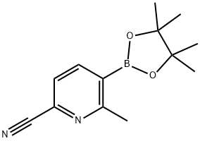 6-METHYL-5-(TETRAMETHYL-1,3,2-DIOXABOROLAN-2-YL)PYRIDINE-2-CARBONITRILE Struktur