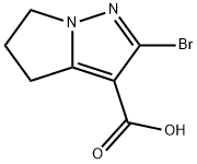 2-bromo-5,6-dihydro-4H-pyrrolo[1,2-b]pyrazole-3-carboxylic acid Struktur