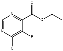 ethyl 6-chloro-5-fluoropyrimidine-4-carboxylate Struktur