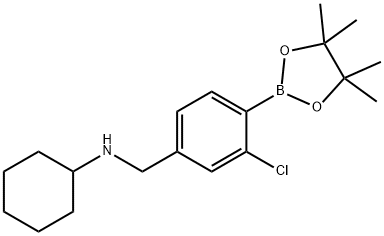 N-(3-Chloro-4-(4,4,5,5-tetramethyl-1,3,2-dioxaborolan-2-yl)benzyl)cyclohexanamine Struktur