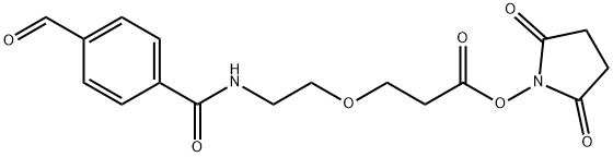 2,5-Dioxopyrrolidin-1-yl 3-(2-(4-formylbenzamido)ethoxy)propanoate Struktur