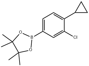 2-(3-chloro-4-cyclopropylphenyl)-4,4,5,5-tetramethyl-1,3,2-dioxaborolane Struktur