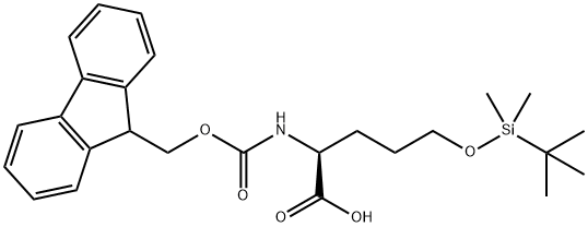 L-Norvaline, 5-[[(1,1-dimethylethyl)dimethylsilyl]oxy]-N-[(9H-fluoren-9-ylmethoxy)carbonyl]- Struktur