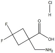 1-(aminomethyl)-3,3-difluorocyclobutane-1-carboxylic acid hydrochloride Struktur