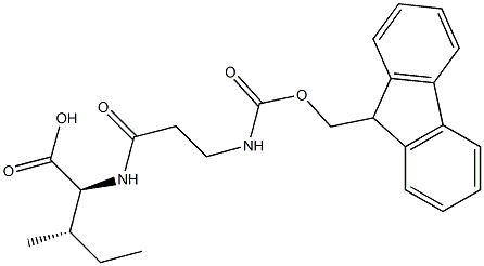 (2S,3S)-2-[3-({[(9H-fluoren-9-yl)methoxy]carbonyl}amino)propanamido]-3-methylpentanoic acid Struktur