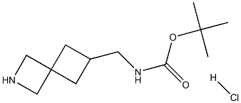 tert-butyl N-({2-azaspiro[3.3]heptan-6-yl}methyl)carbamate hydrochloride Struktur